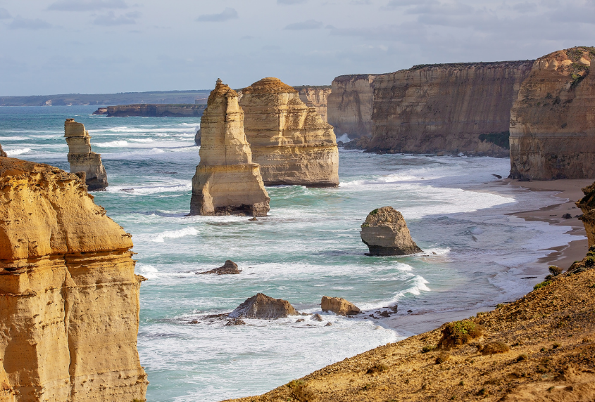 O - the shape of your mouth as you travel Australia's Great Ocean Road.  This 150 mile stretch of road along Victoria's southern coast compels visitors to heed Simon and Garfunkel's advice - 